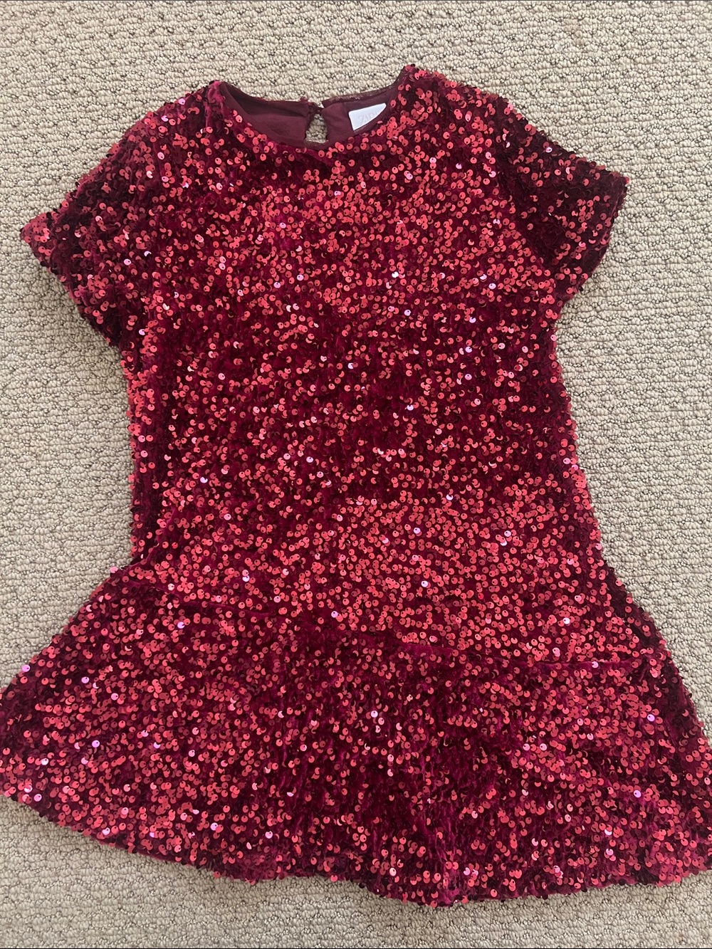 Zara Girls Red Sequin Dress